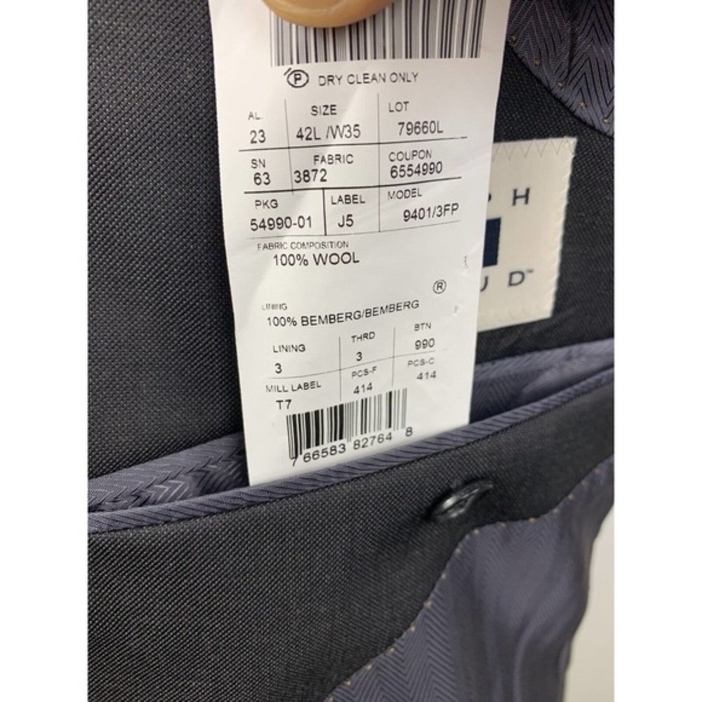 42L Joseph‎ Abboud Tollegro 1900 Sharkskin Blazer - Picture 10 of 12